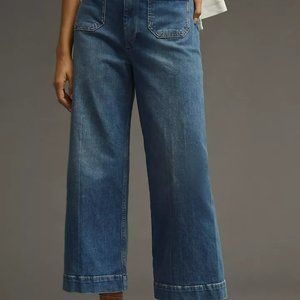 PILCRO THE SKIPPER CROPPED WIDE-LEG JEANS